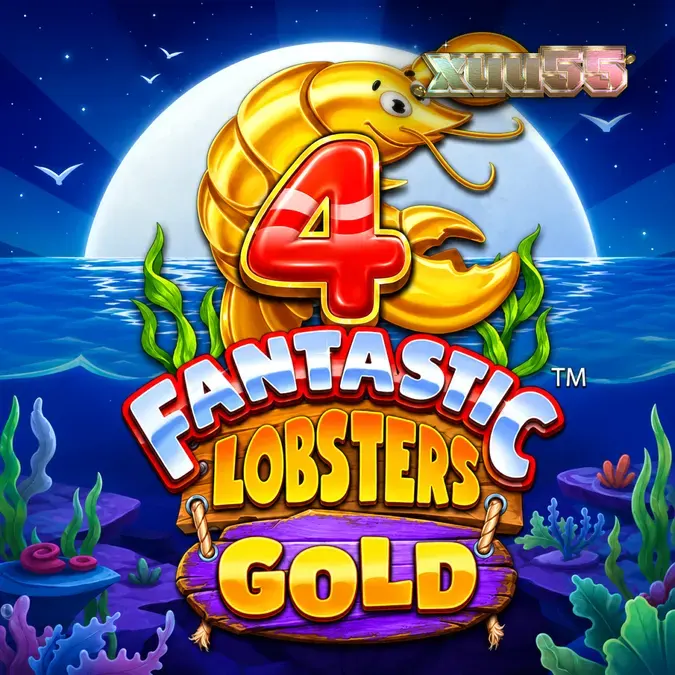 Interface do jogo 4 Fantastic Lobsters Gold mostrando os rolos e prêmios